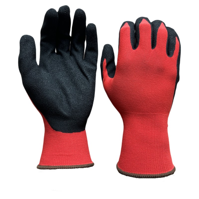 nx01 13g nylon sandy nitrile coated gloves