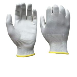 pu01 13g white polyester white pu palm coating gloves