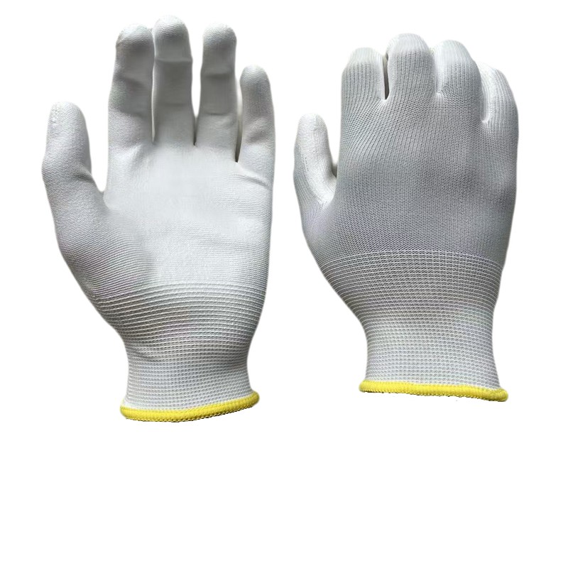 pu01 13g white polyester white pu palm coating gloves