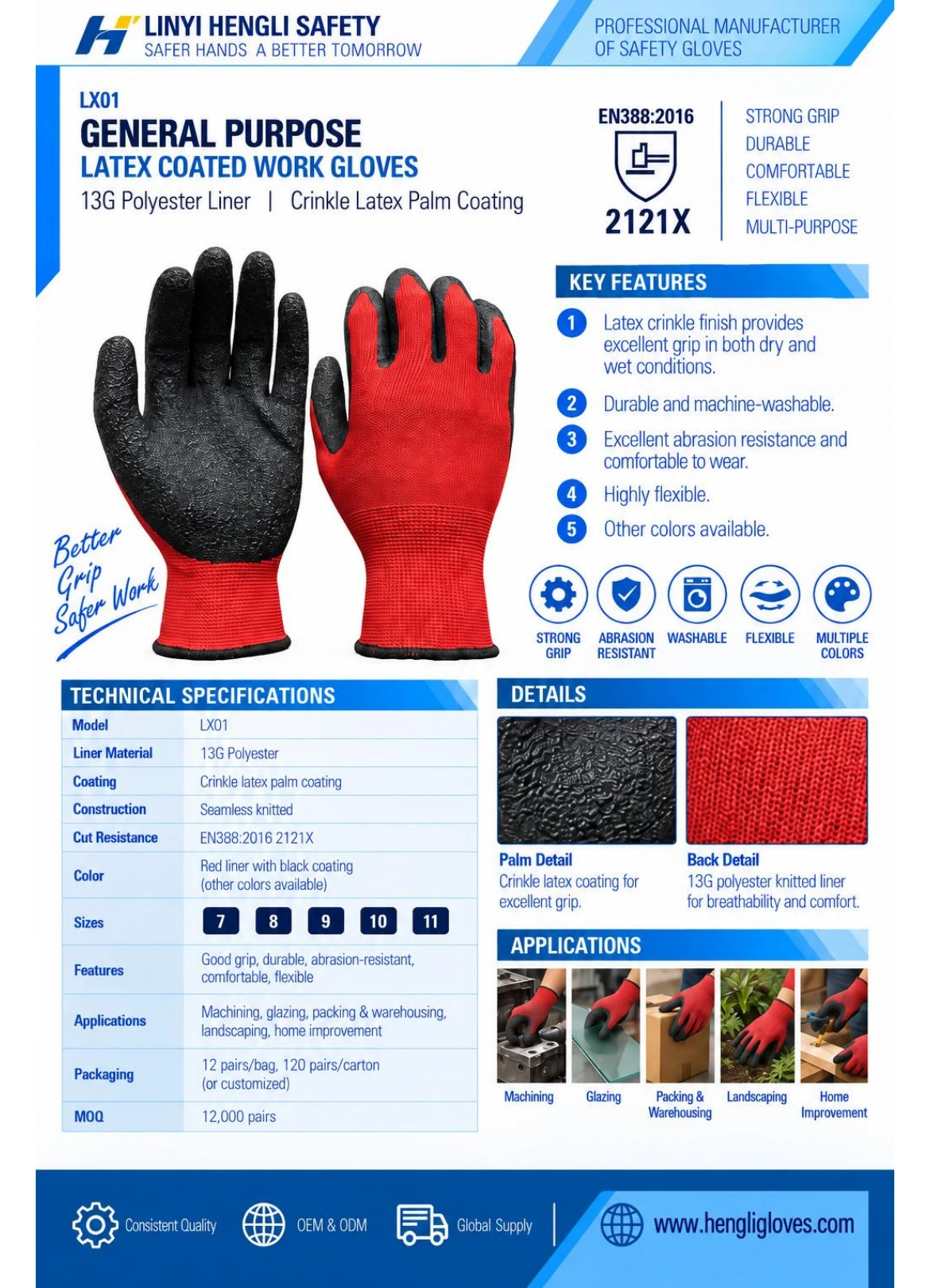 LX01 product details and specification sheet