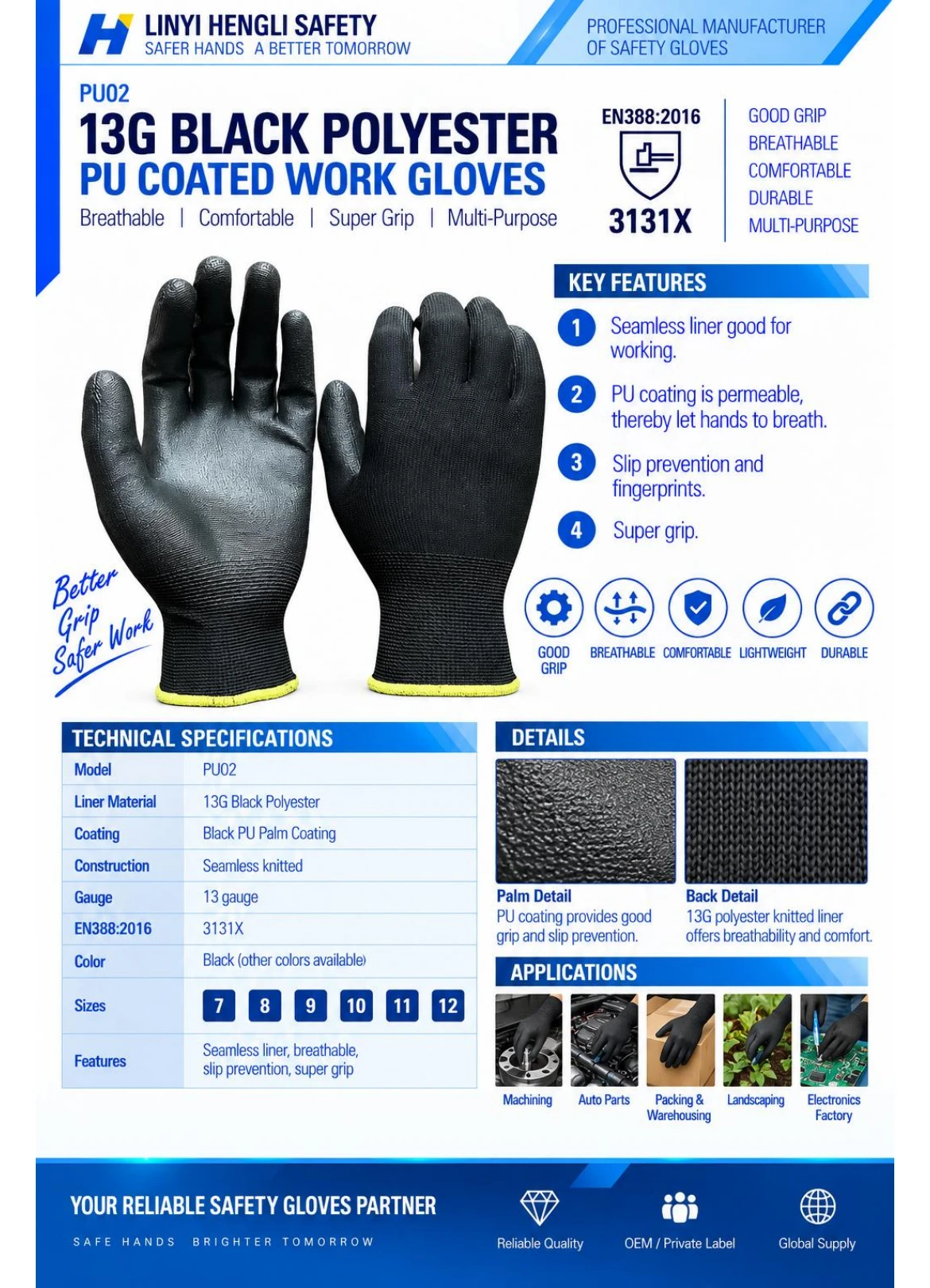 PU02 product details and specification sheet