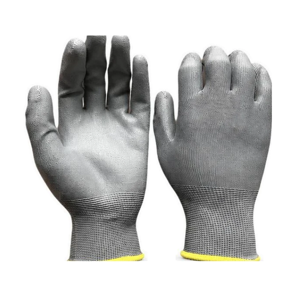 PU03 13G Grey Polyester PU Coated Gloves